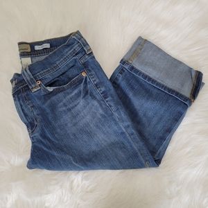 Old Navy Stretch Cropped Capri Jeans 6 EUC Cuffed Low Rise